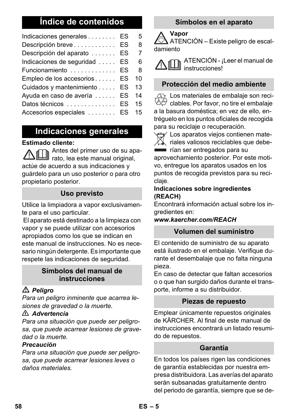 Karcher SC 4-100 CB User Manual | Page 58 / 314