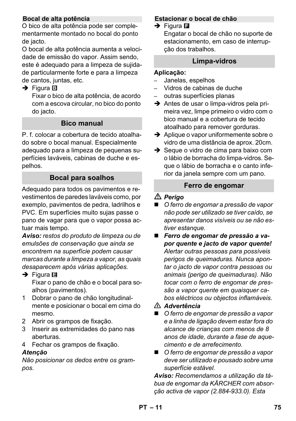 Karcher SC 4-100 CB User Manual | Page 75 / 314