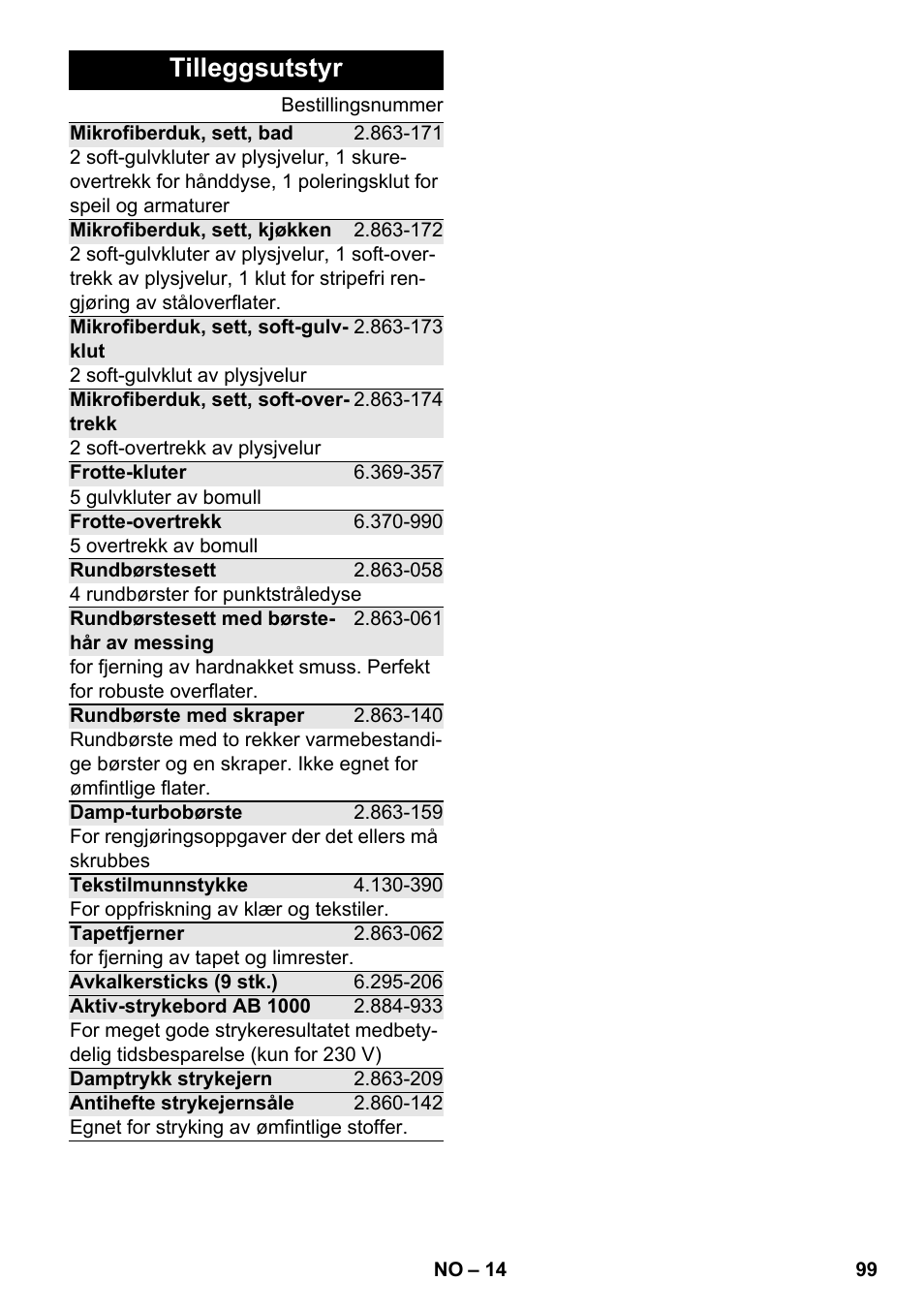 Tilleggsutstyr | Karcher SC 4-100 CB User Manual | Page 99 / 314