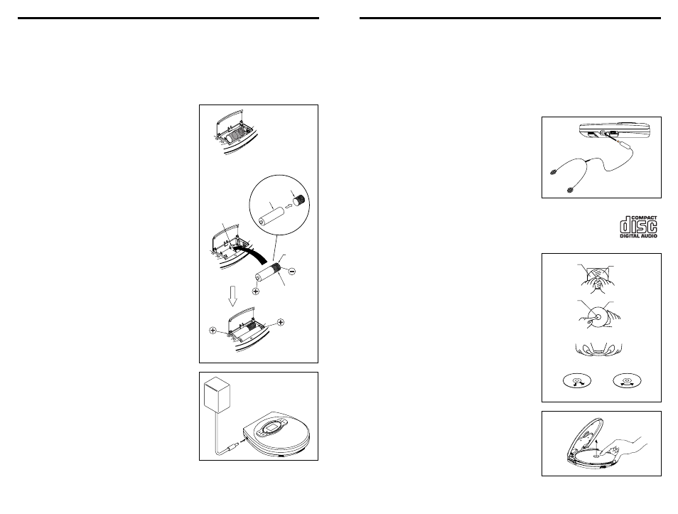 Listening with headphones, Handling compact discs, Charging and use of rechargeable batteries | Audiovox CE1000X User Manual | Page 3 / 7