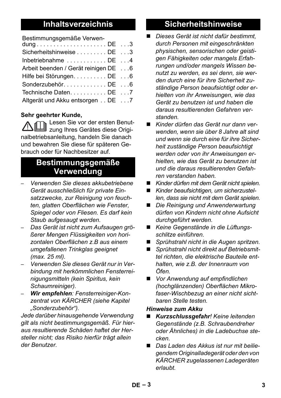 Karcher WV 60 Plus User Manual | Page 3 / 144