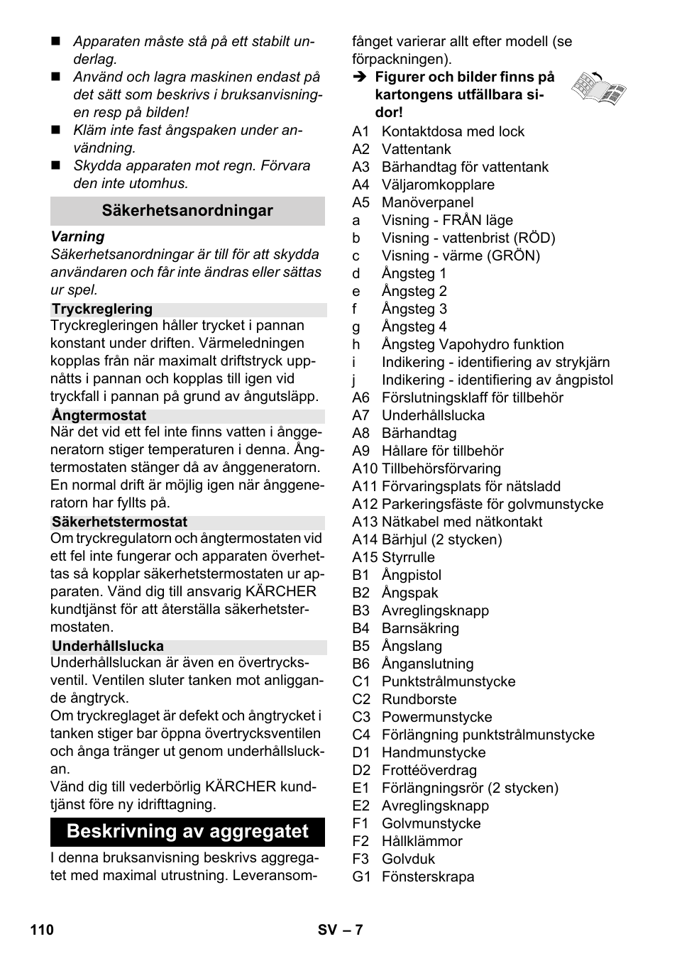 Beskrivning av aggregatet | Karcher SC 6-800 C User Manual | Page 110 / 326
