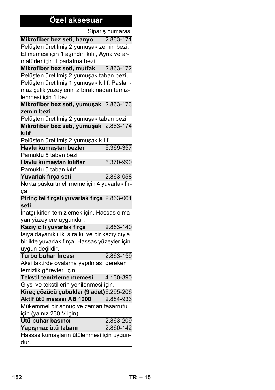 Özel aksesuar | Karcher SC 6-800 C User Manual | Page 152 / 326