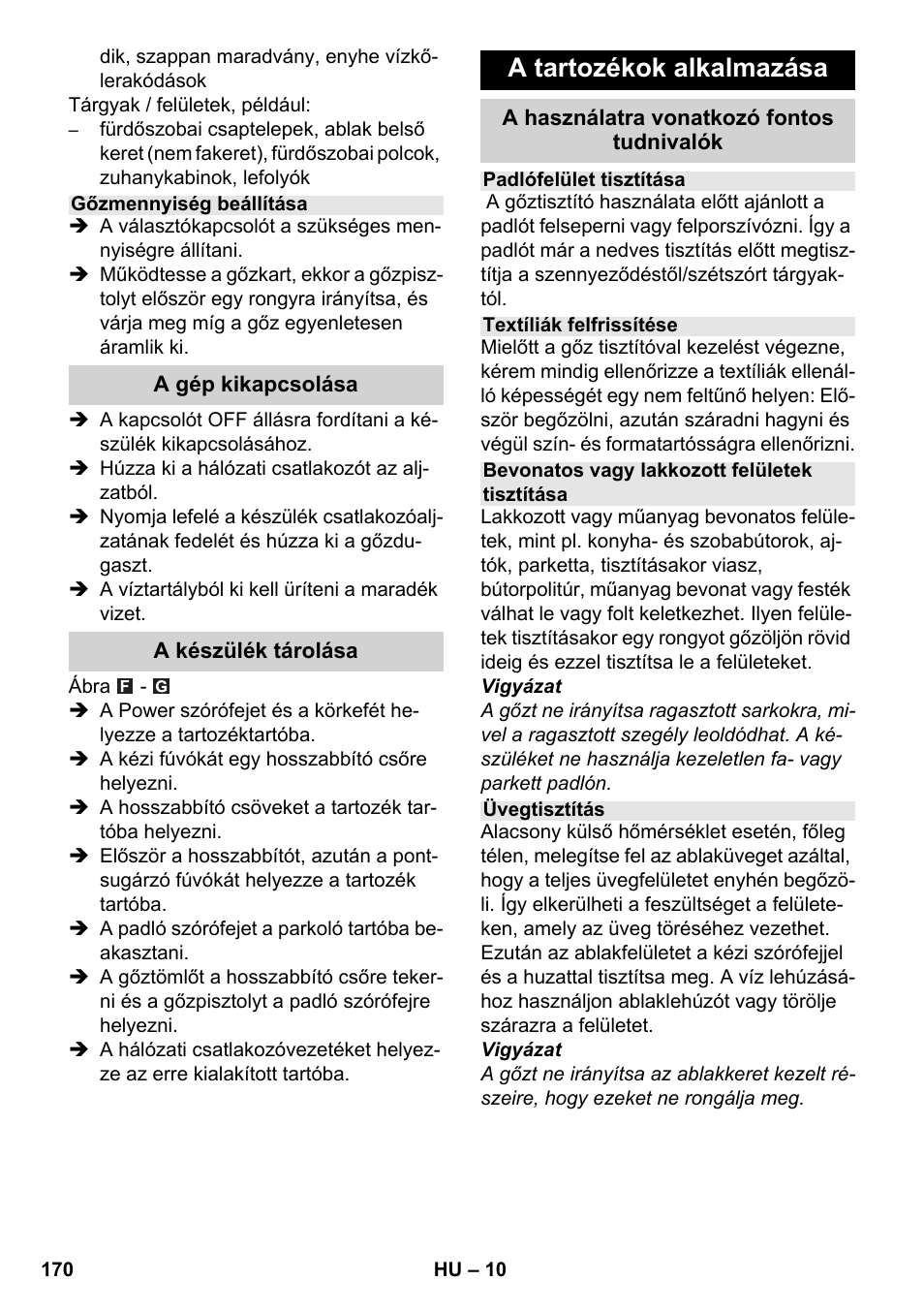 A tartozékok alkalmazása | Karcher SC 6-800 C User Manual | Page 170 / 326