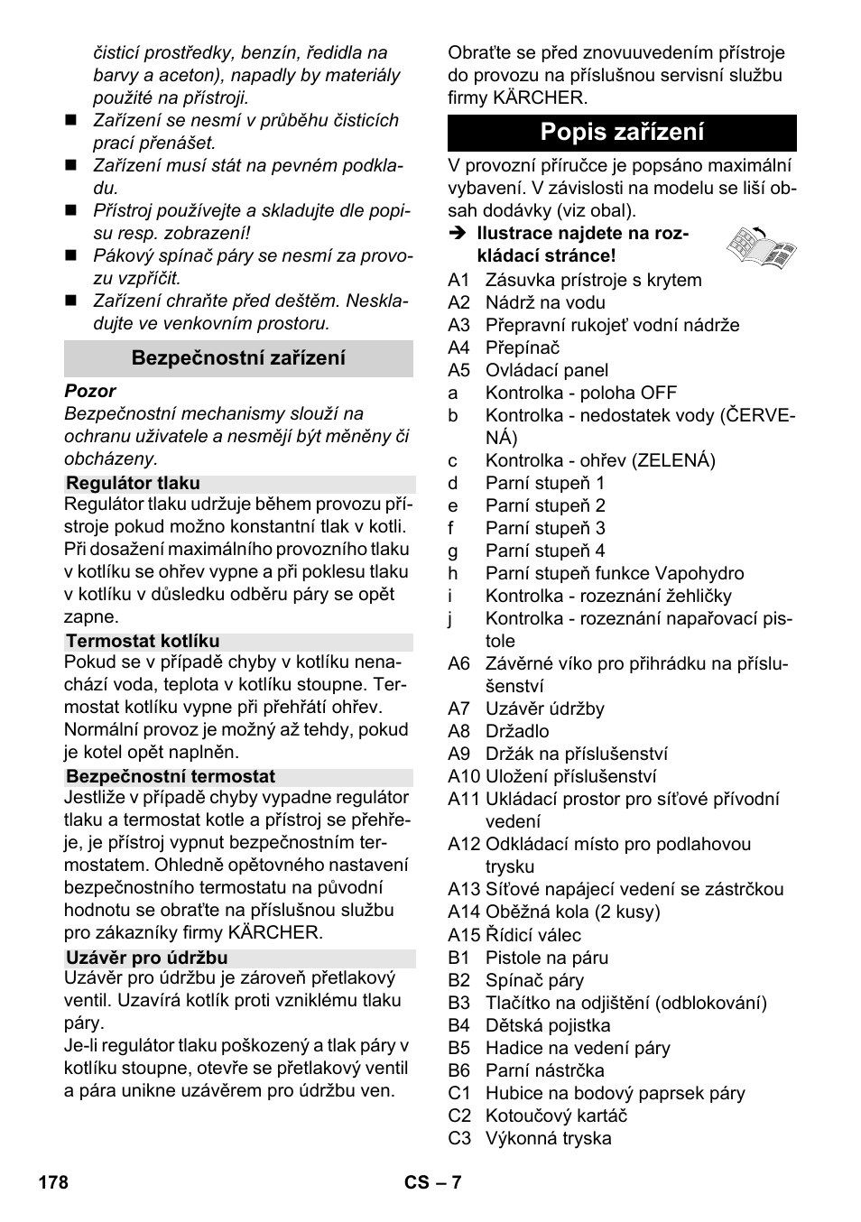 Popis zařízení | Karcher SC 6-800 C User Manual | Page 178 / 326