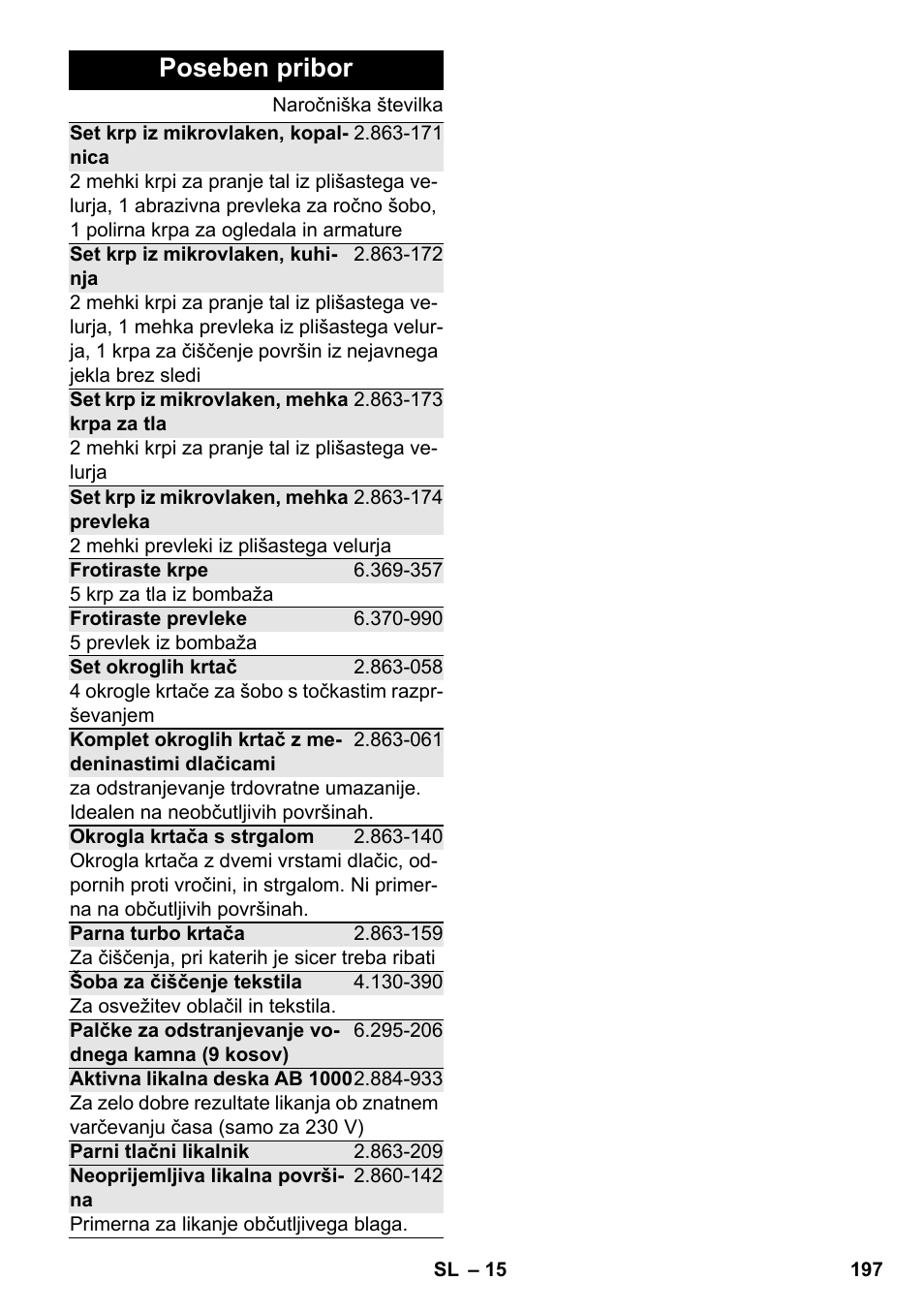 Poseben pribor | Karcher SC 6-800 C User Manual | Page 197 / 326