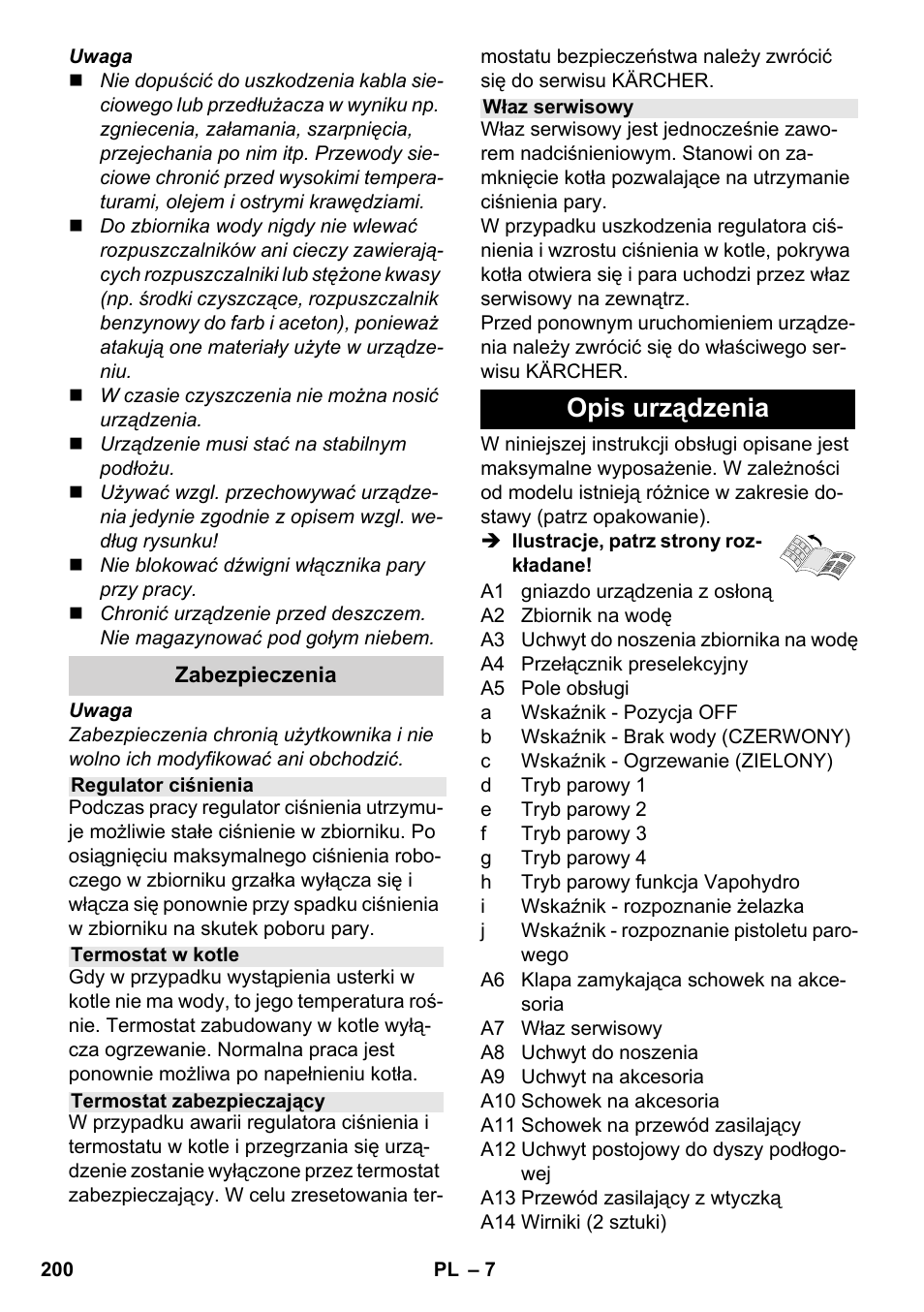 Opis urządzenia | Karcher SC 6-800 C User Manual | Page 200 / 326