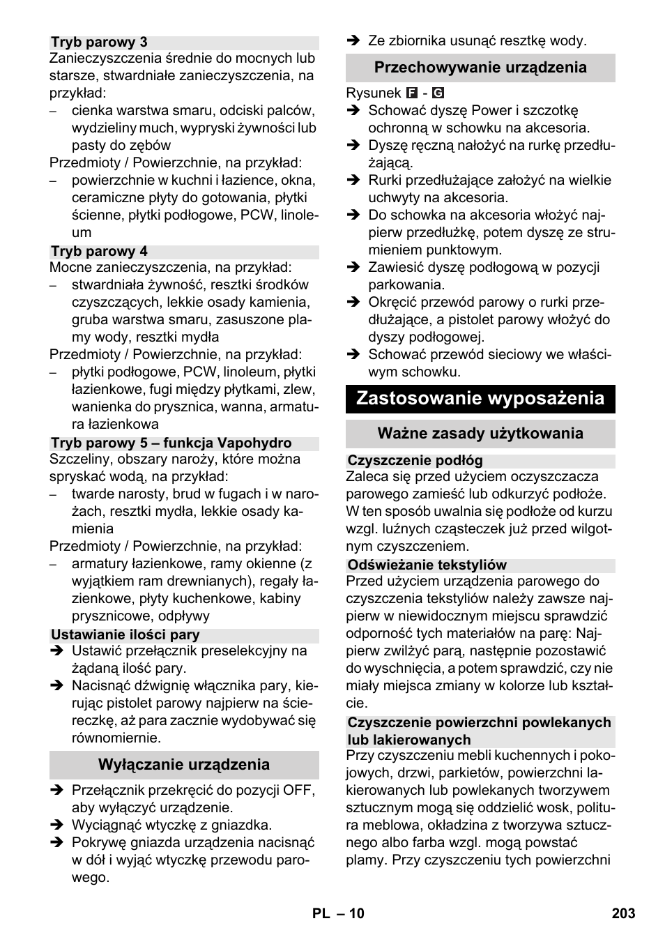 Zastosowanie wyposażenia | Karcher SC 6-800 C User Manual | Page 203 / 326