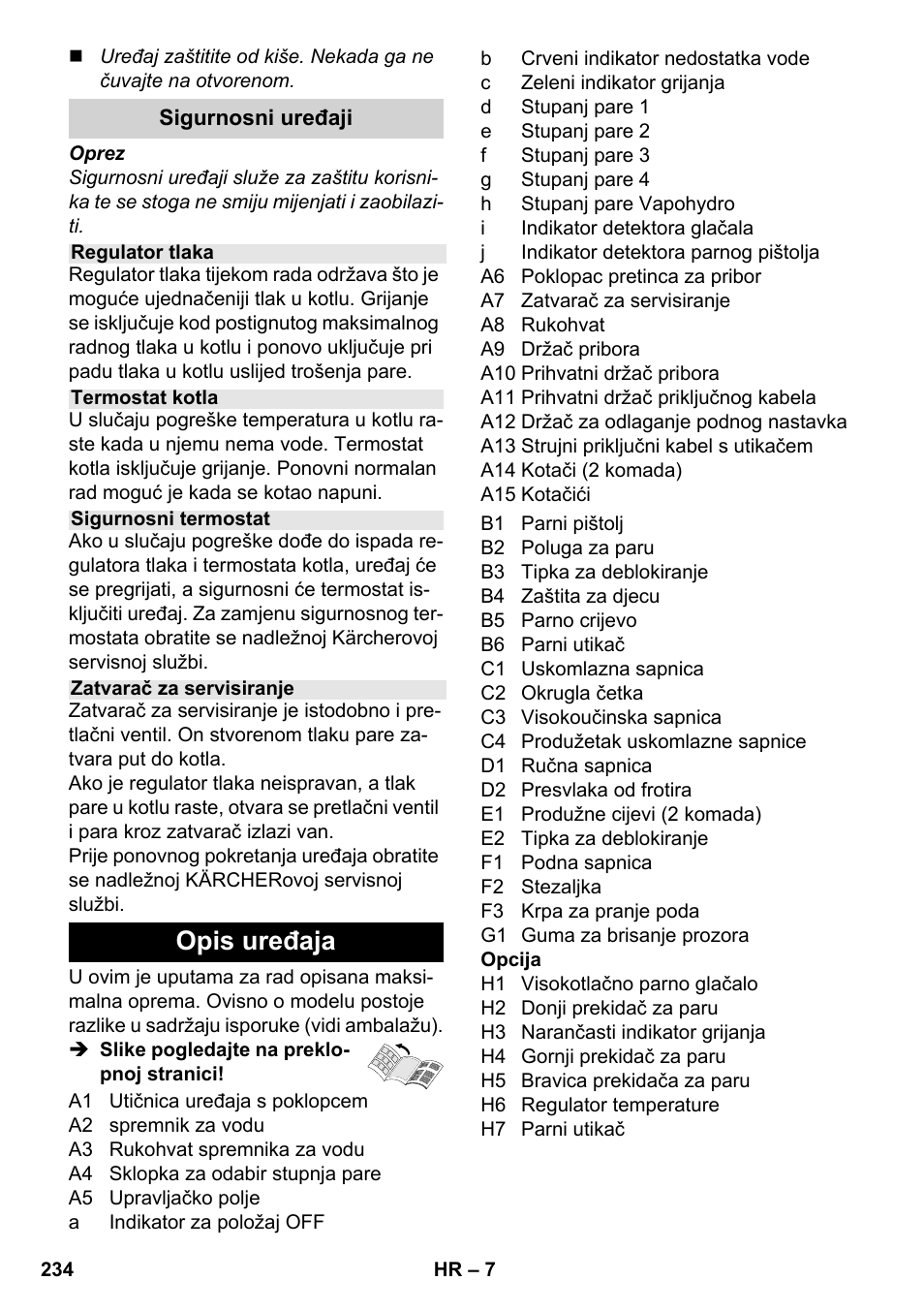 Opis uređaja | Karcher SC 6-800 C User Manual | Page 234 / 326