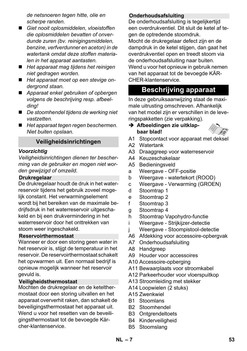 Beschrijving apparaat | Karcher SC 6-800 C User Manual | Page 53 / 326