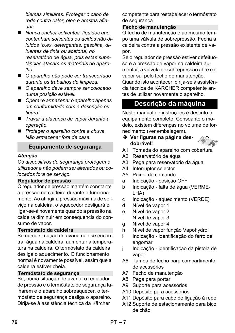 Descrição da máquina | Karcher SC 6-800 C User Manual | Page 76 / 326