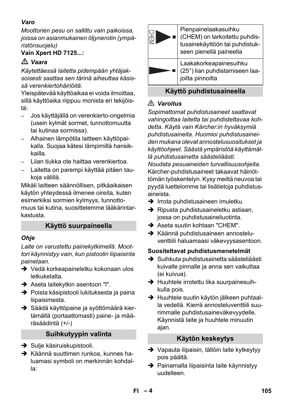 Karcher Xpert HD 7140 X User Manual | Page 105 / 276