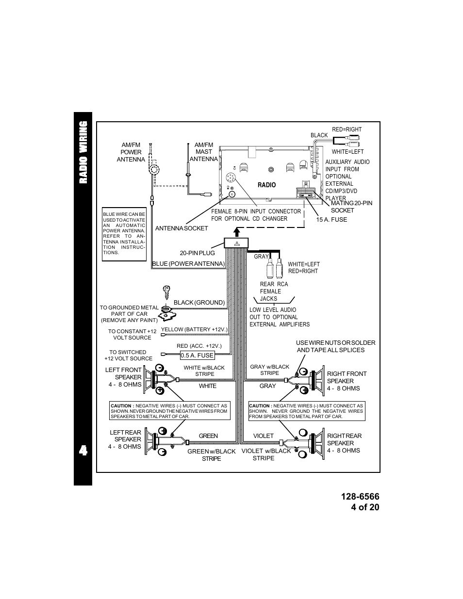 Wiring diagram | Audiovox Rampage ACD95 User Manual | Page 4 / 20