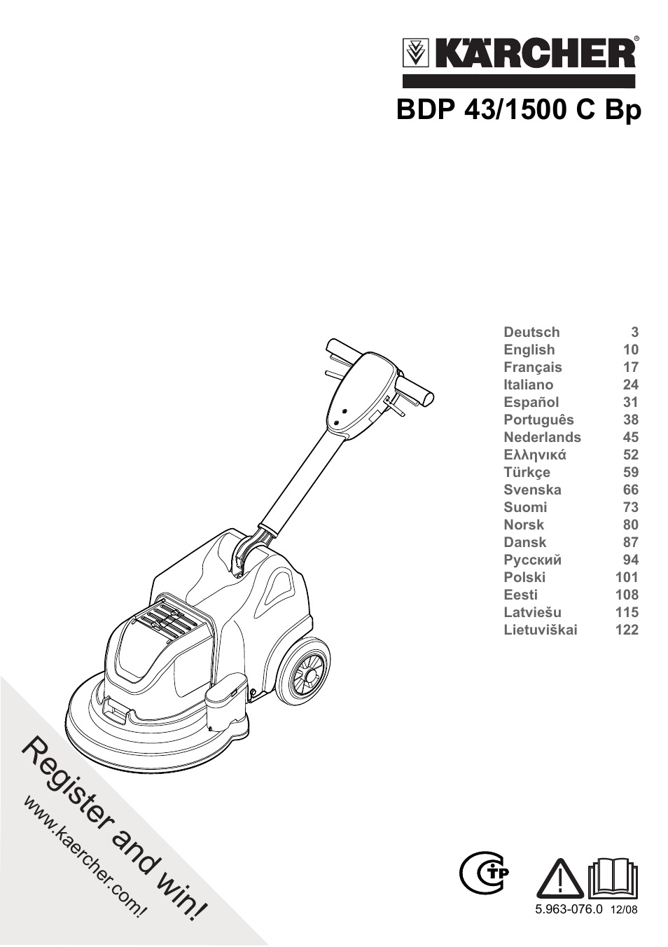 Karcher BDP 43-1500 C Bp User Manual | 132 pages