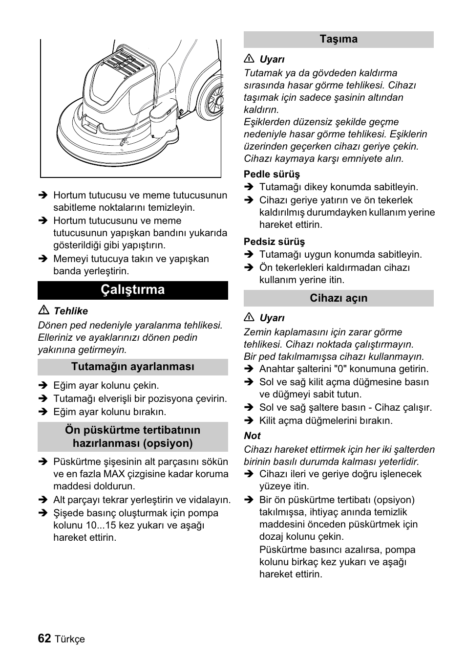 Çalõútõrma | Karcher BDP 43-1500 C Bp User Manual | Page 62 / 132