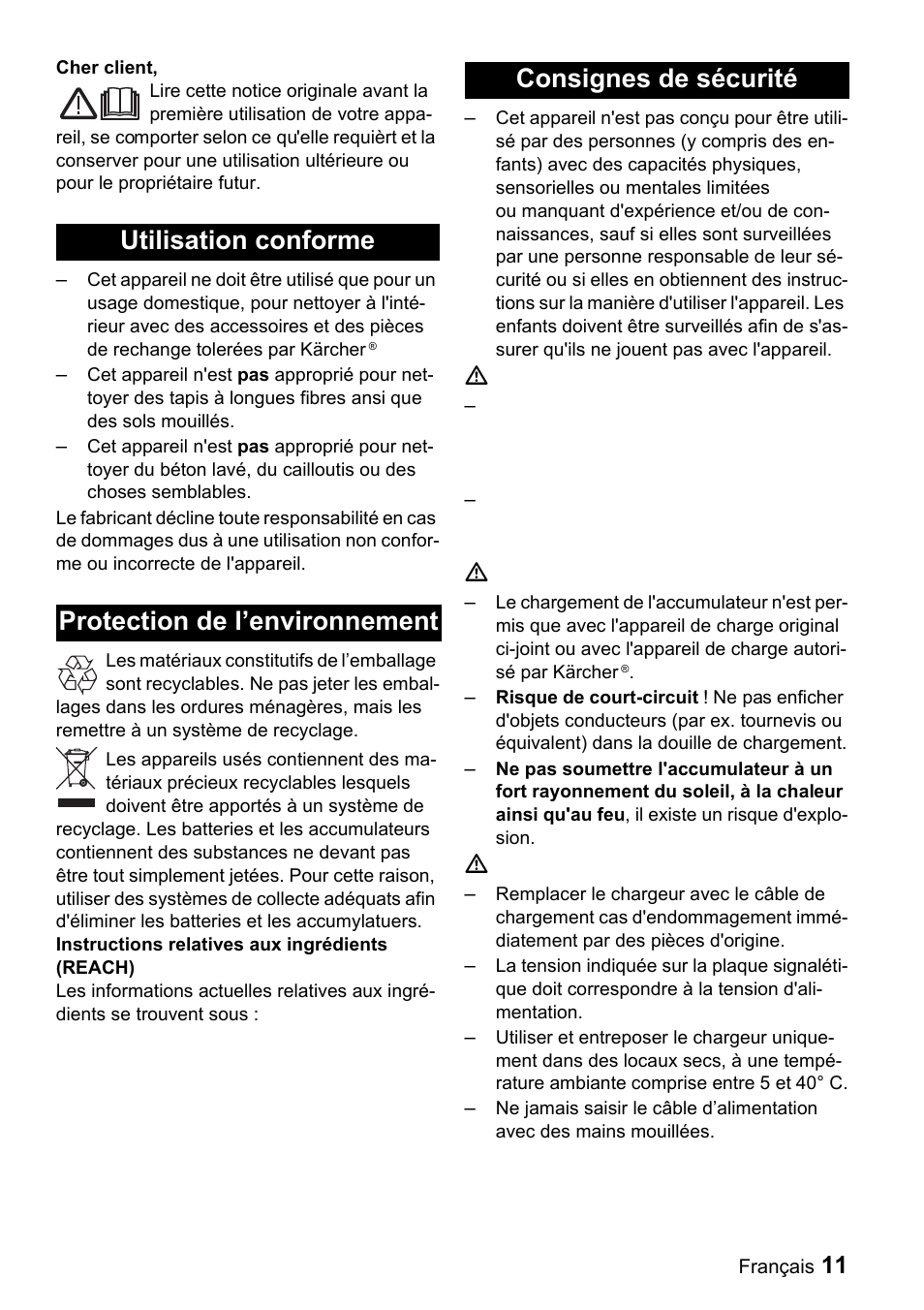 Karcher K 65 Plus User Manual | Page 11 / 124