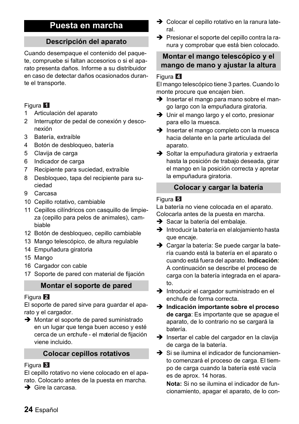 Puesta en marcha | Karcher K 65 Plus User Manual | Page 24 / 124