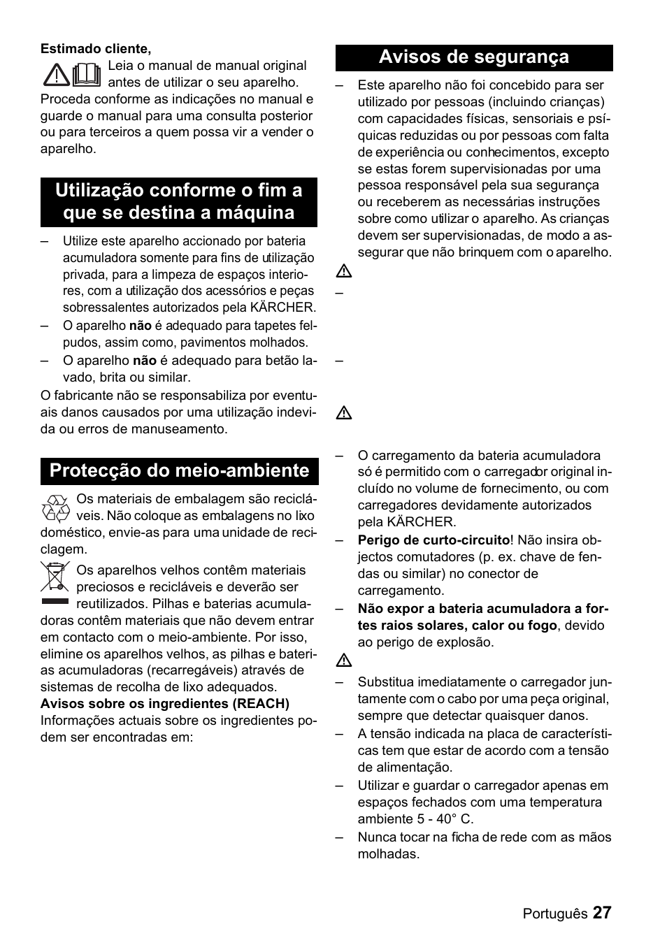 Karcher K 65 Plus User Manual | Page 27 / 124