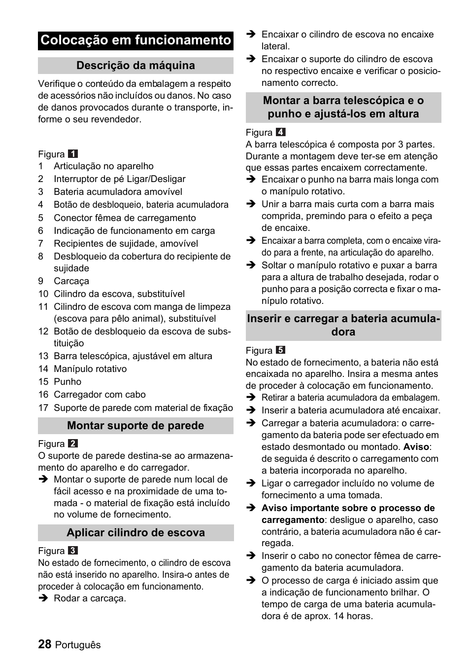 Colocação em funcionamento | Karcher K 65 Plus User Manual | Page 28 / 124