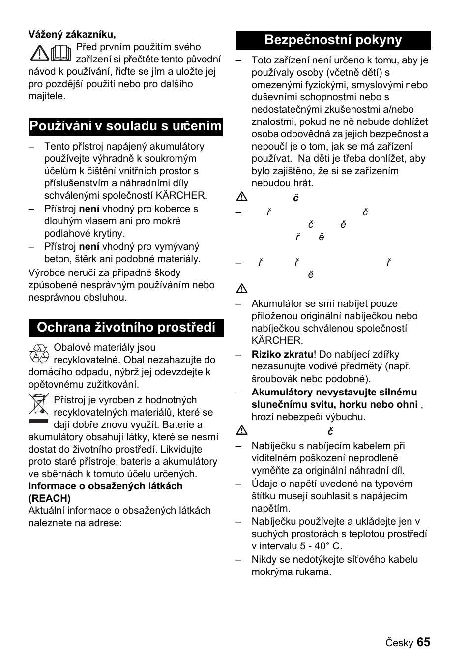 Karcher K 65 Plus User Manual | Page 65 / 124