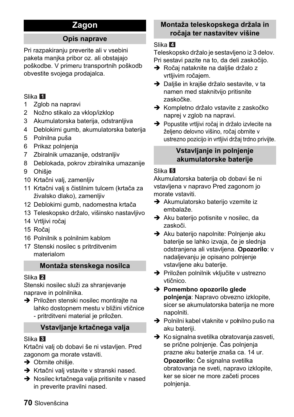 Zagon | Karcher K 65 Plus User Manual | Page 70 / 124