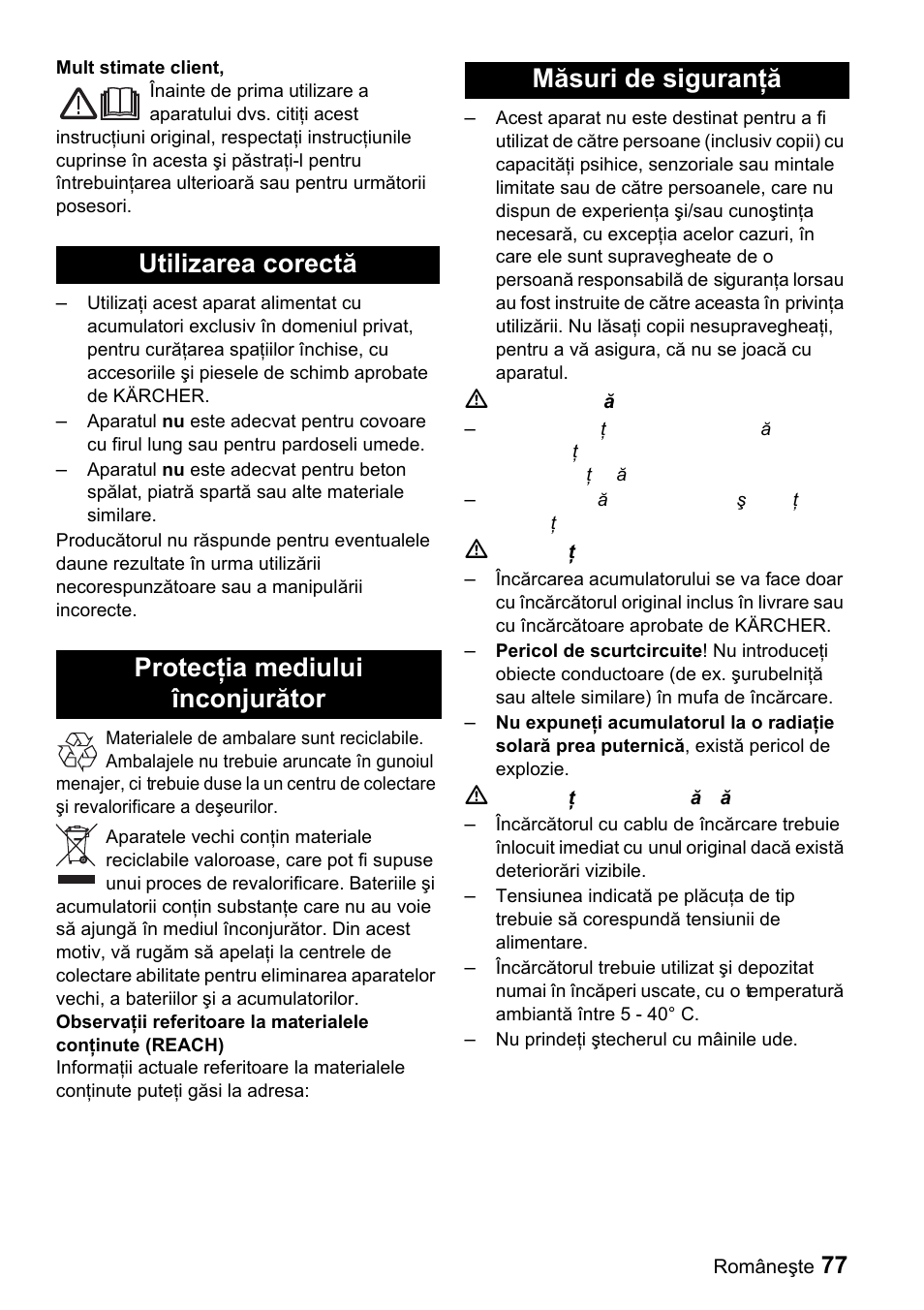 Karcher K 65 Plus User Manual | Page 77 / 124
