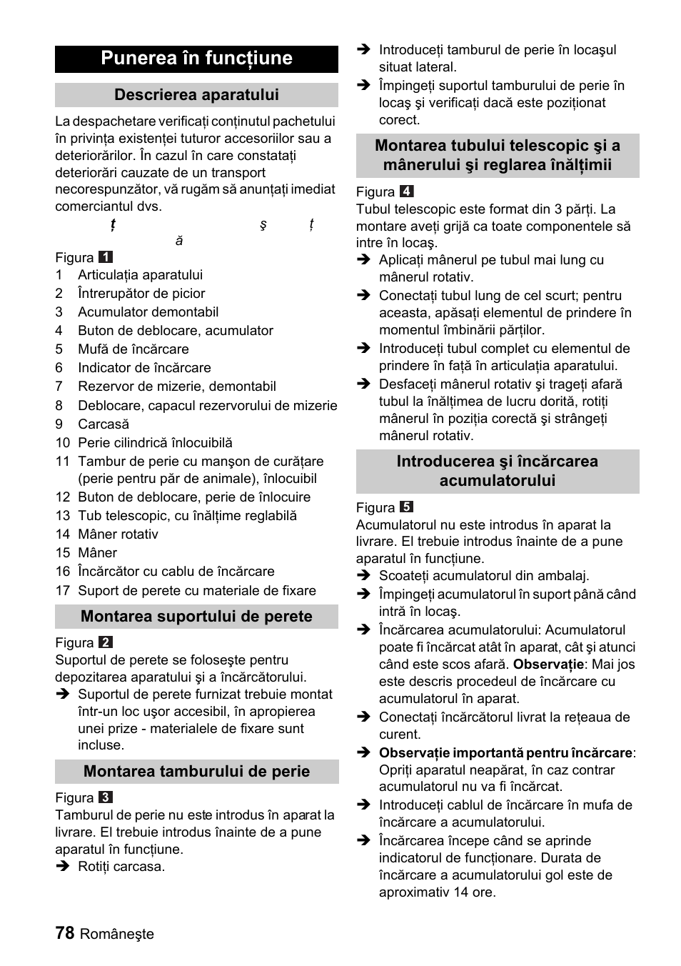 Punerea în funcţiune | Karcher K 65 Plus User Manual | Page 78 / 124