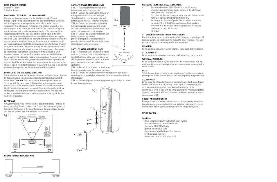 Fig 3, Fig 1, Fig 2 | Audiovox PL900S User Manual | Page 2 / 4