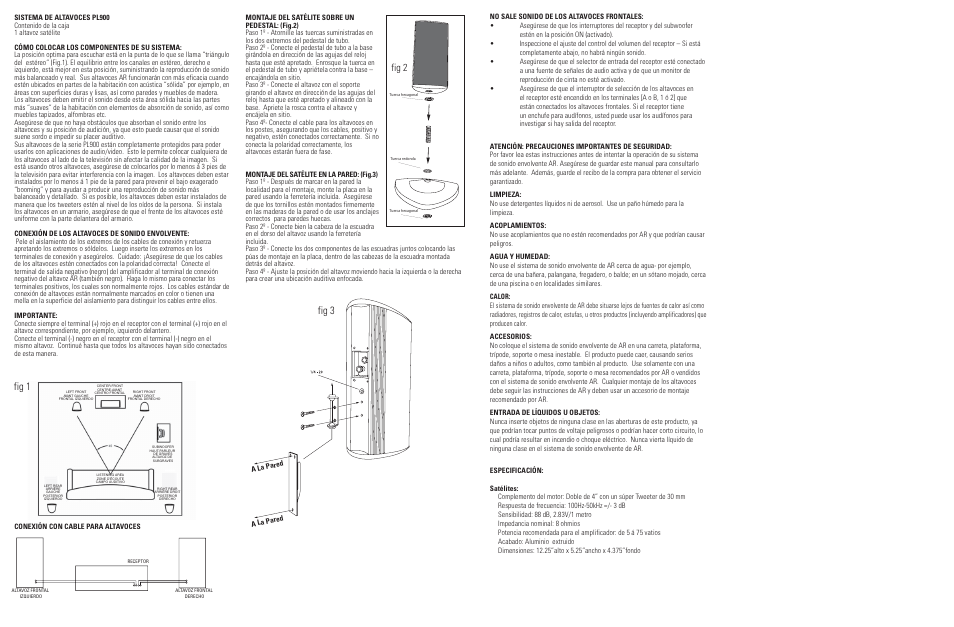 Fig 3 fig 1, Fig 2 | Audiovox PL900S User Manual | Page 4 / 4