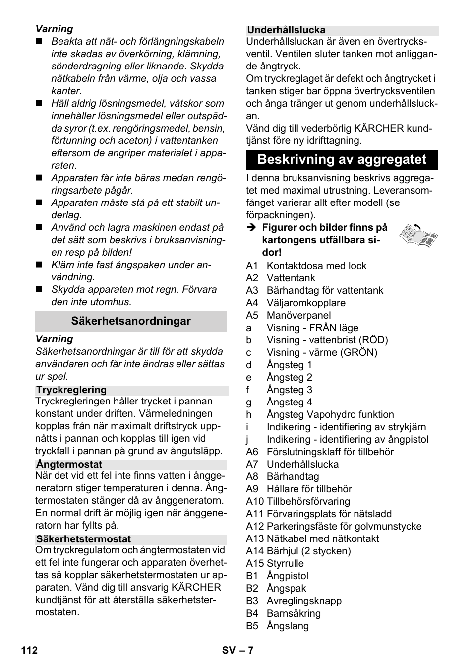 Beskrivning av aggregatet | Karcher SC 6-800 C User Manual | Page 112 / 342