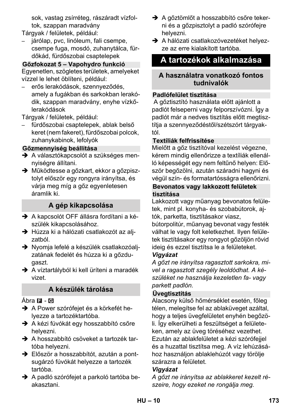 A tartozékok alkalmazása | Karcher SC 6-800 C User Manual | Page 173 / 342