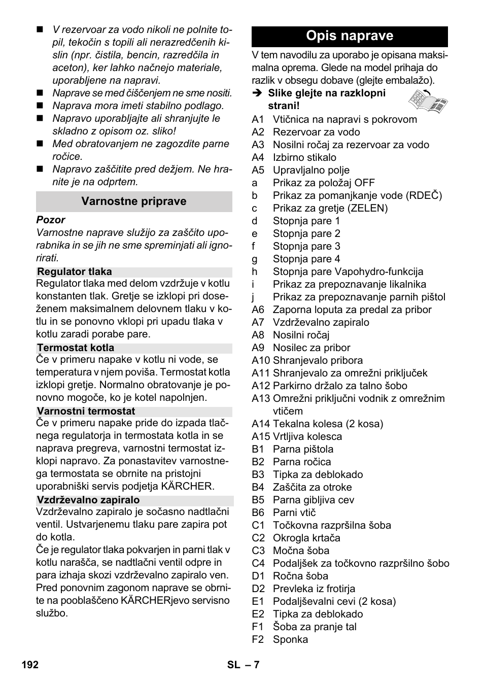 Opis naprave | Karcher SC 6-800 C User Manual | Page 192 / 342