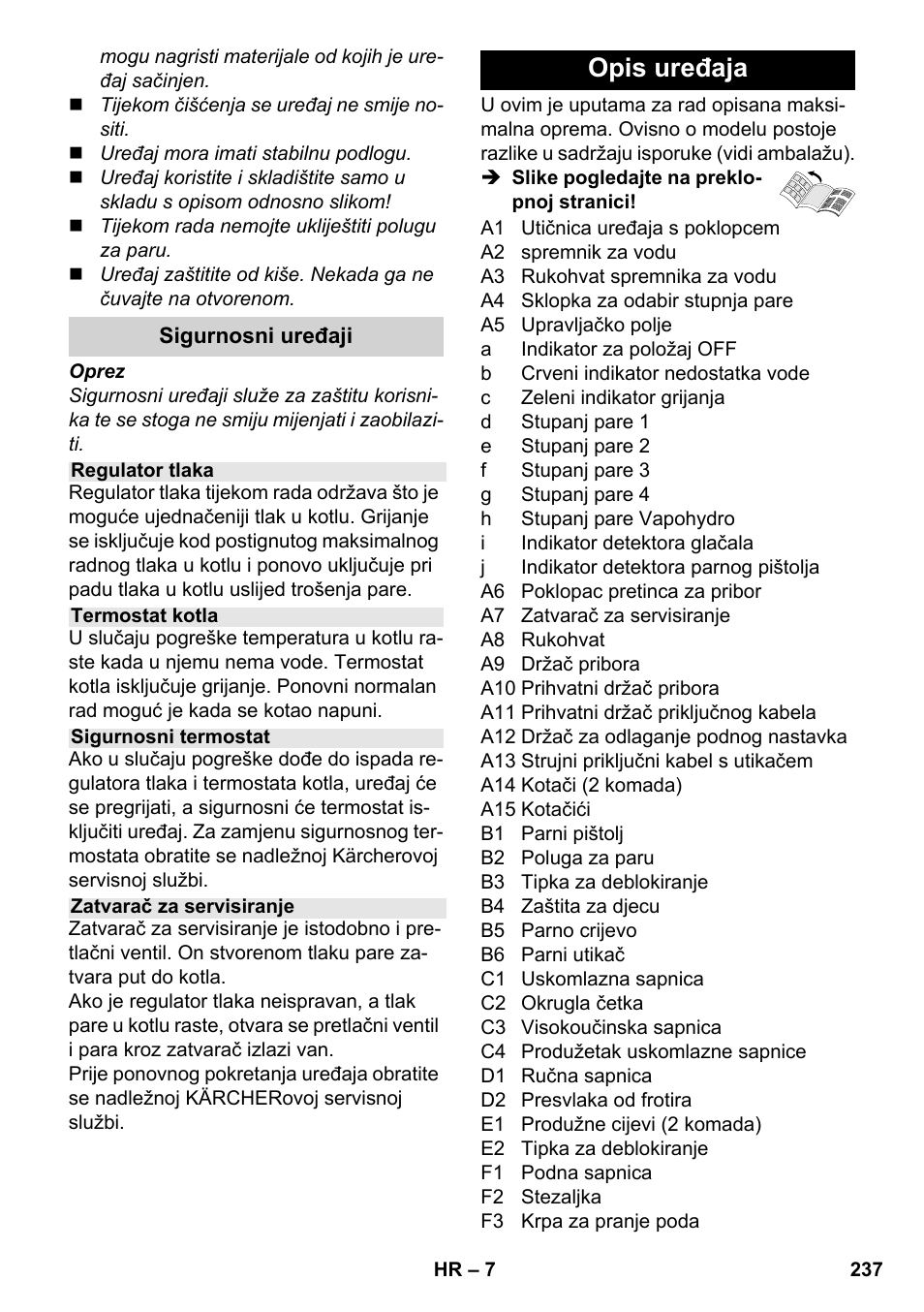 Opis uređaja | Karcher SC 6-800 C User Manual | Page 237 / 342