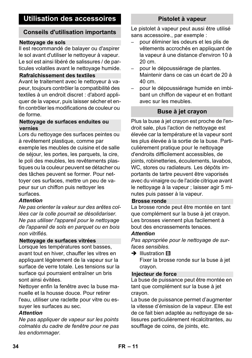 Utilisation des accessoires | Karcher SC 6-800 C User Manual | Page 34 / 342