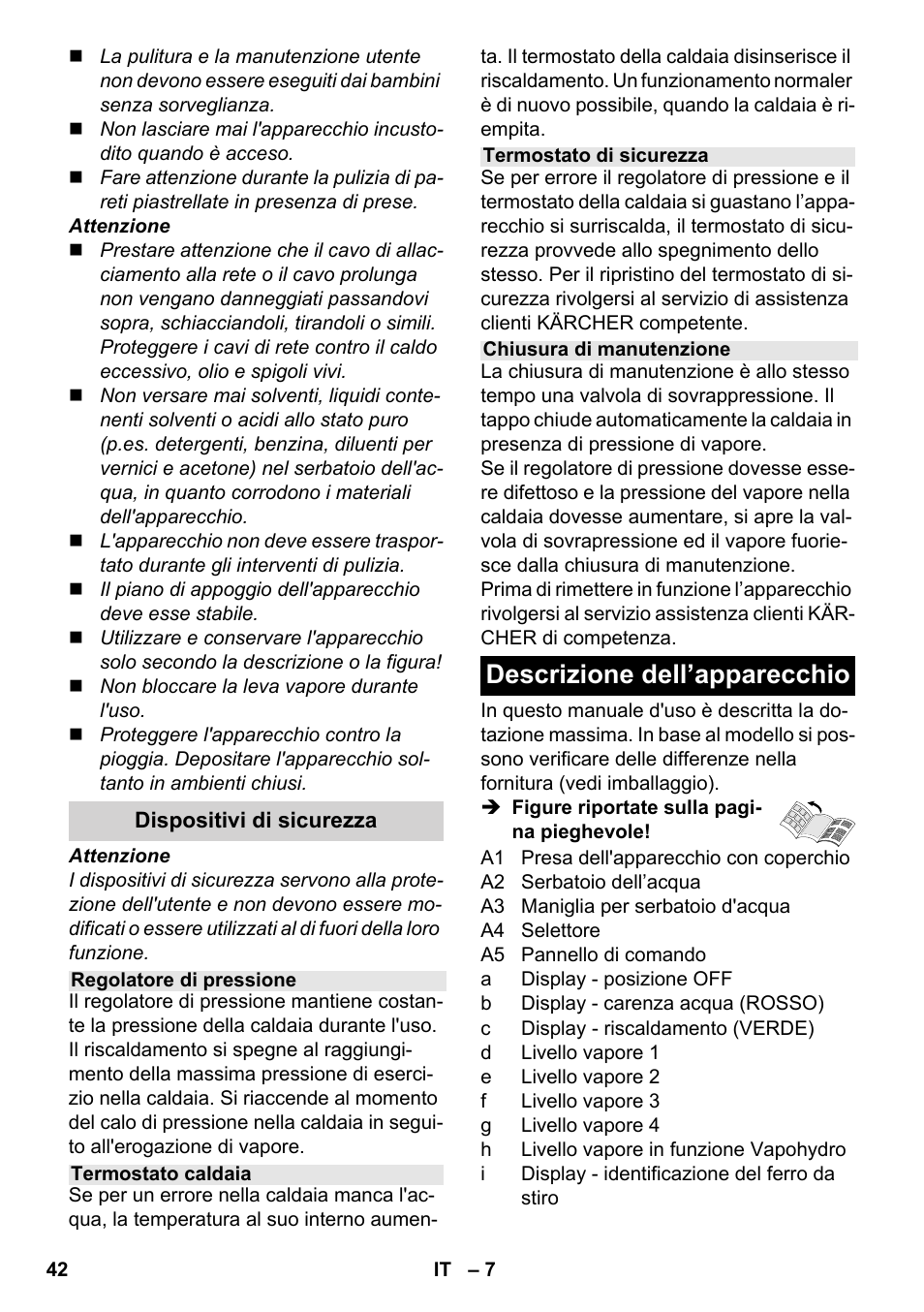 Descrizione dell’apparecchio | Karcher SC 6-800 C User Manual | Page 42 / 342