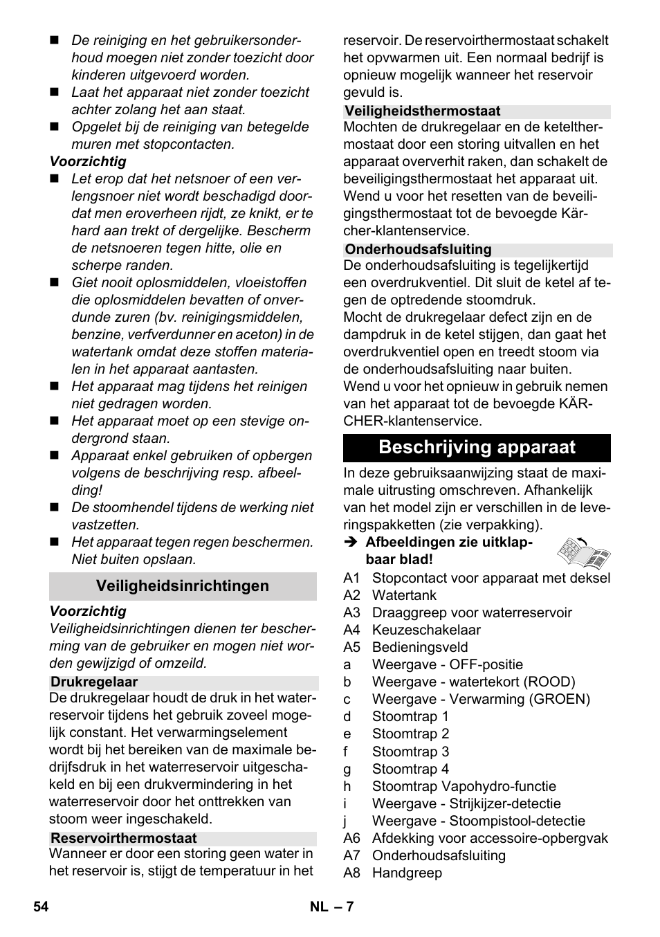Beschrijving apparaat | Karcher SC 6-800 C User Manual | Page 54 / 342