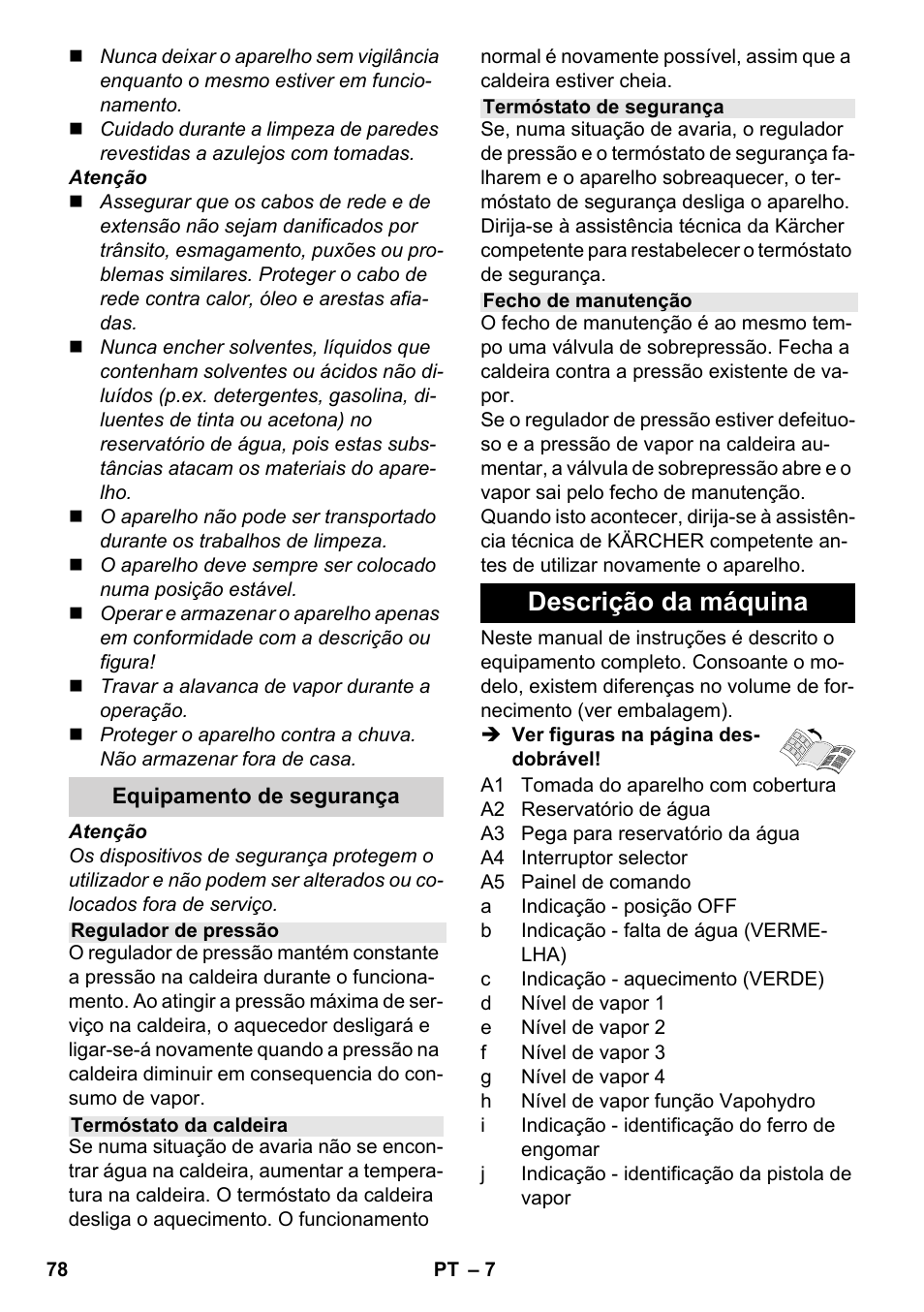 Descrição da máquina | Karcher SC 6-800 C User Manual | Page 78 / 342
