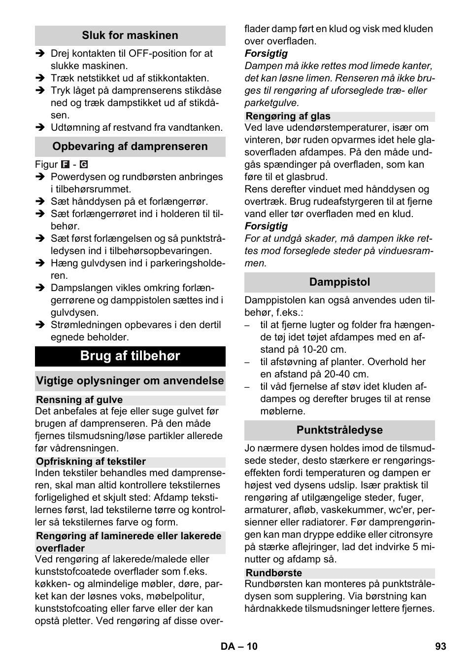 Brug af tilbehør | Karcher SC 6-800 C User Manual | Page 93 / 342