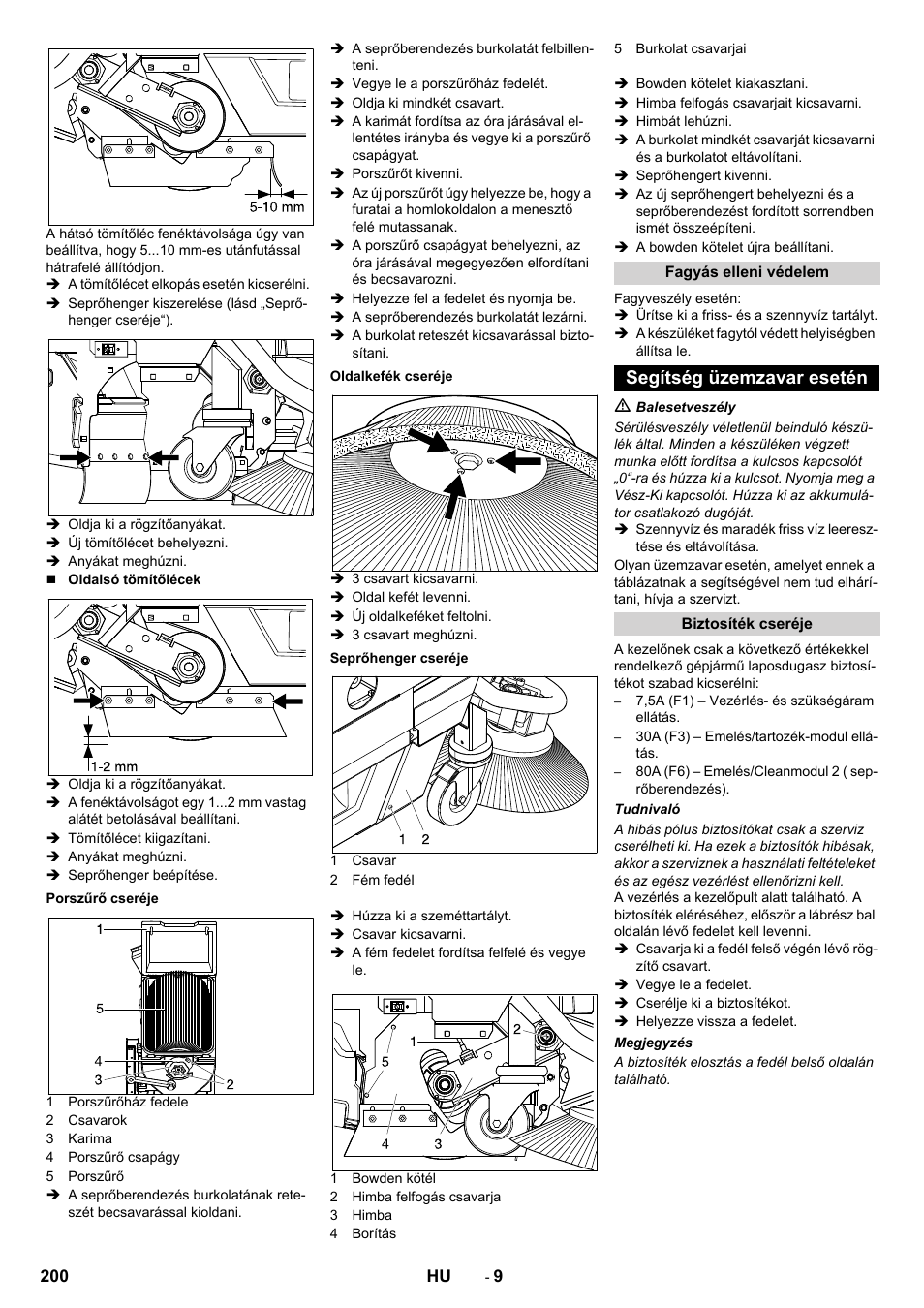 Segítség üzemzavar esetén | Karcher BD 100-250 R I Bp User Manual | Page 200 / 370