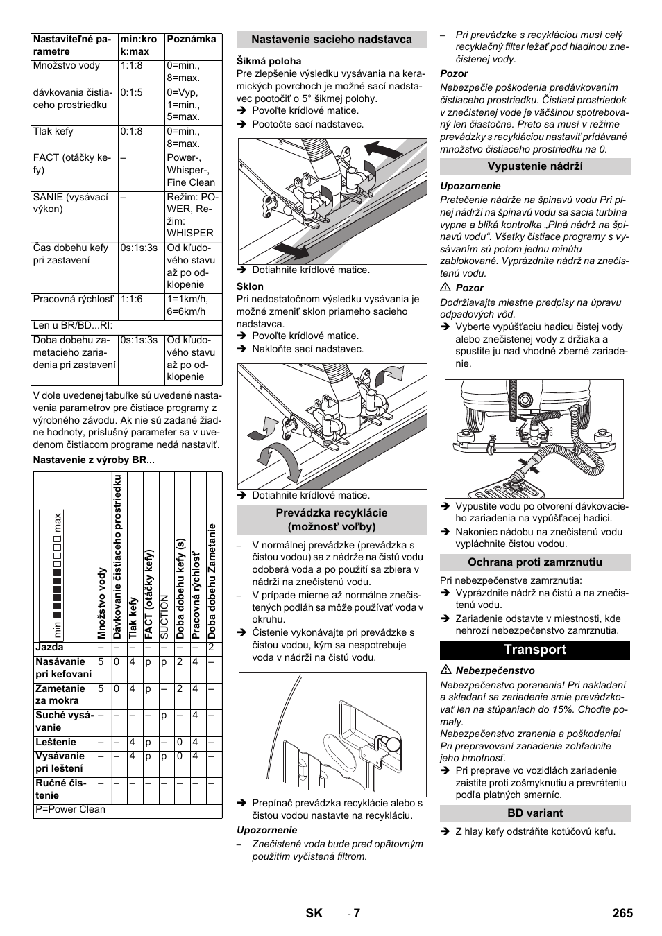 Transport | Karcher BD 100-250 R I Bp User Manual | Page 265 / 370