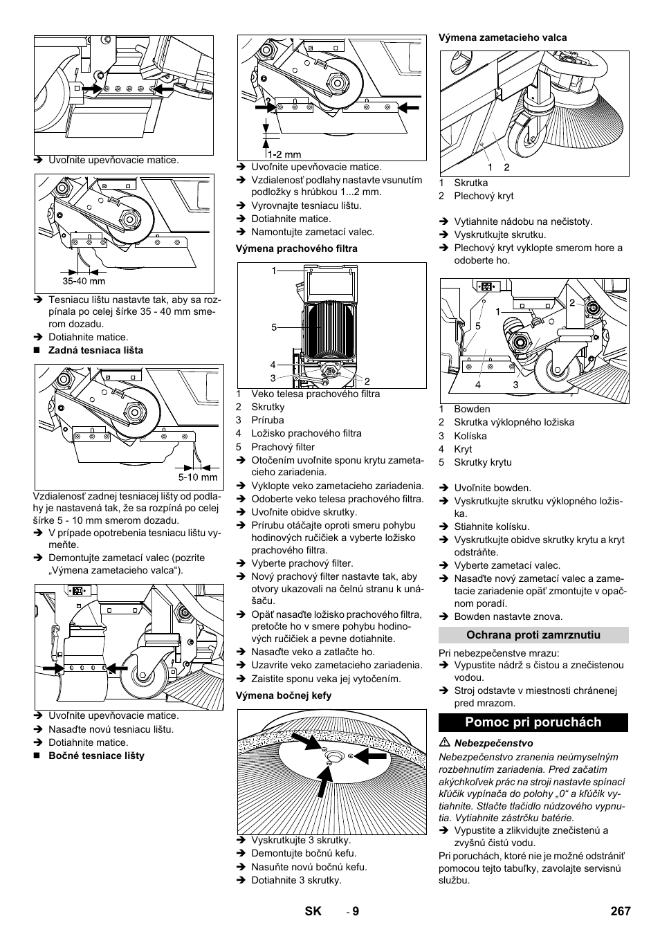 Pomoc pri poruchách | Karcher BD 100-250 R I Bp User Manual | Page 267 / 370