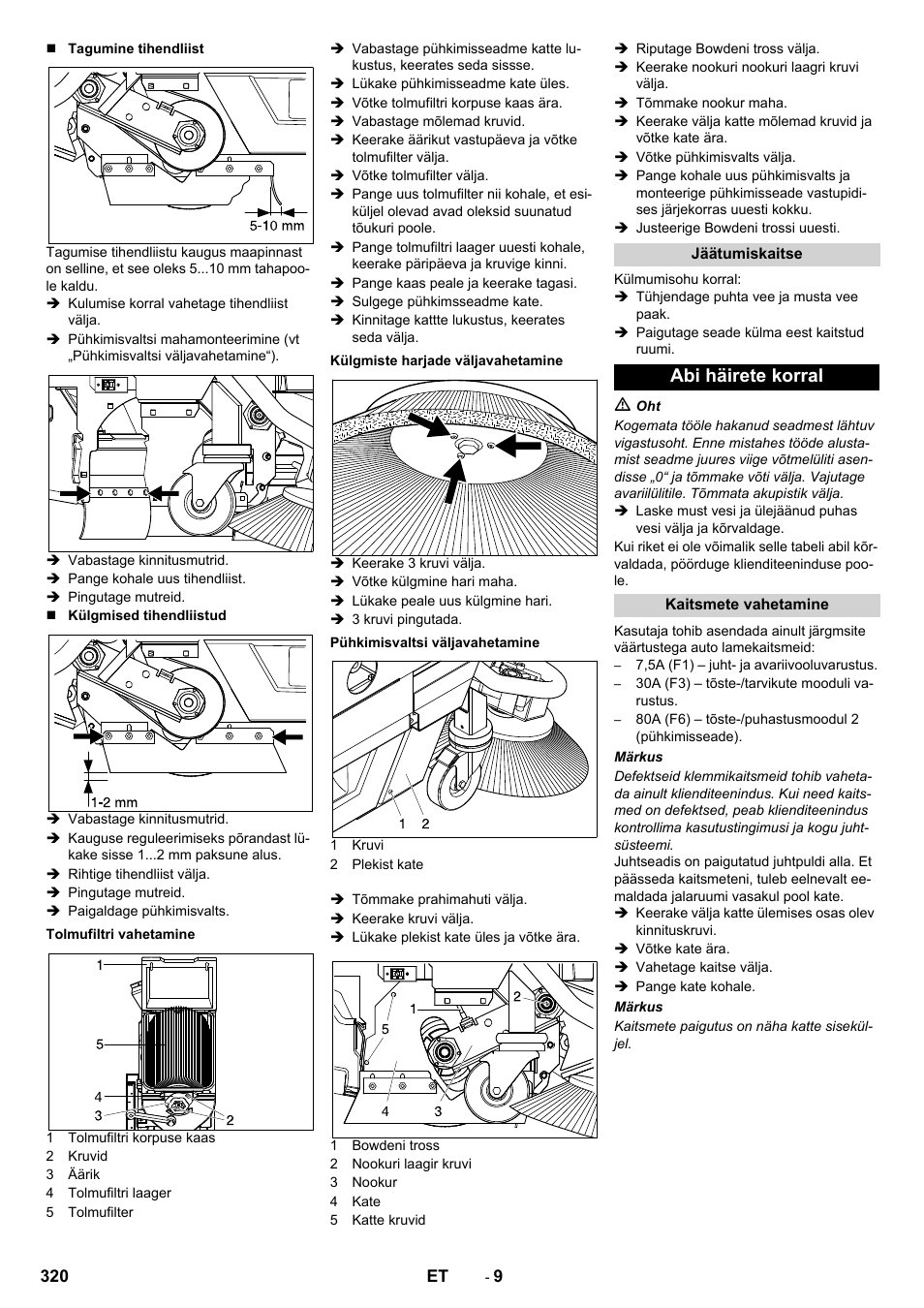 Abi häirete korral | Karcher BD 100-250 R I Bp User Manual | Page 320 / 370