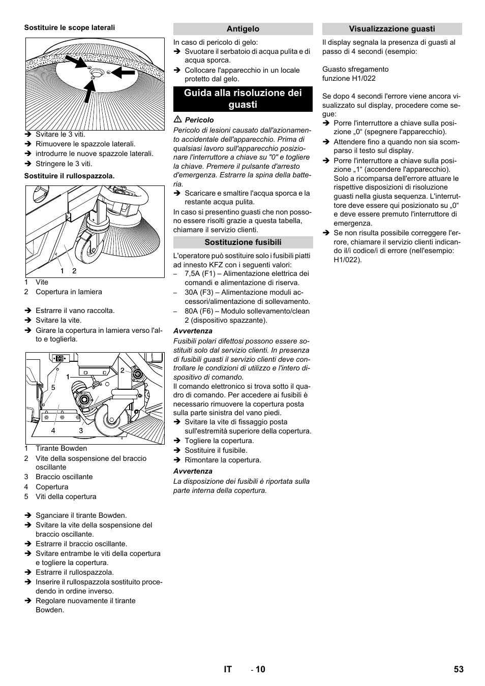 Guida alla risoluzione dei guasti | Karcher BD 100-250 R I Bp User Manual | Page 53 / 370