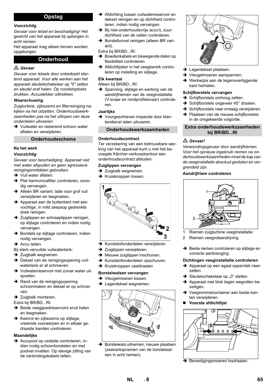 Opslag onderhoud | Karcher BD 100-250 R I Bp User Manual | Page 65 / 370