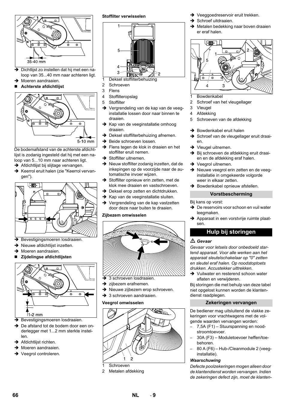 Hulp bij storingen | Karcher BD 100-250 R I Bp User Manual | Page 66 / 370