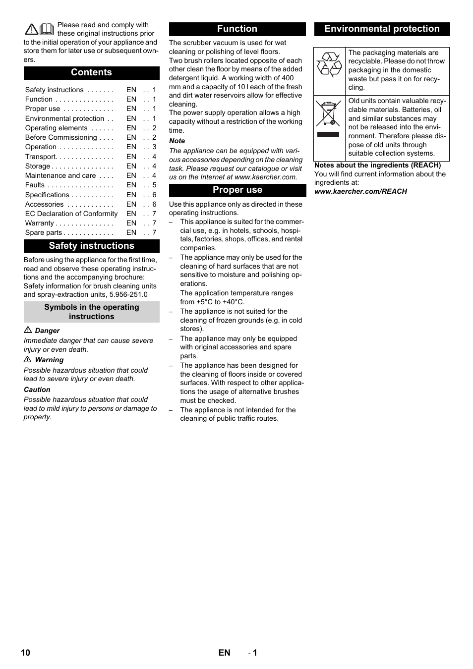 Karcher BR 40-10 C Adv + MF User Manual | Page 10 / 196