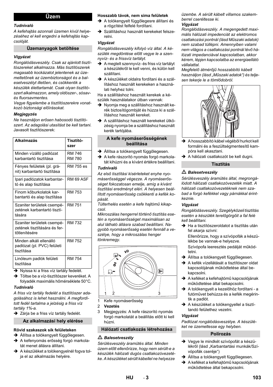 Üzem | Karcher BR 40-10 C Adv + MF User Manual | Page 103 / 196