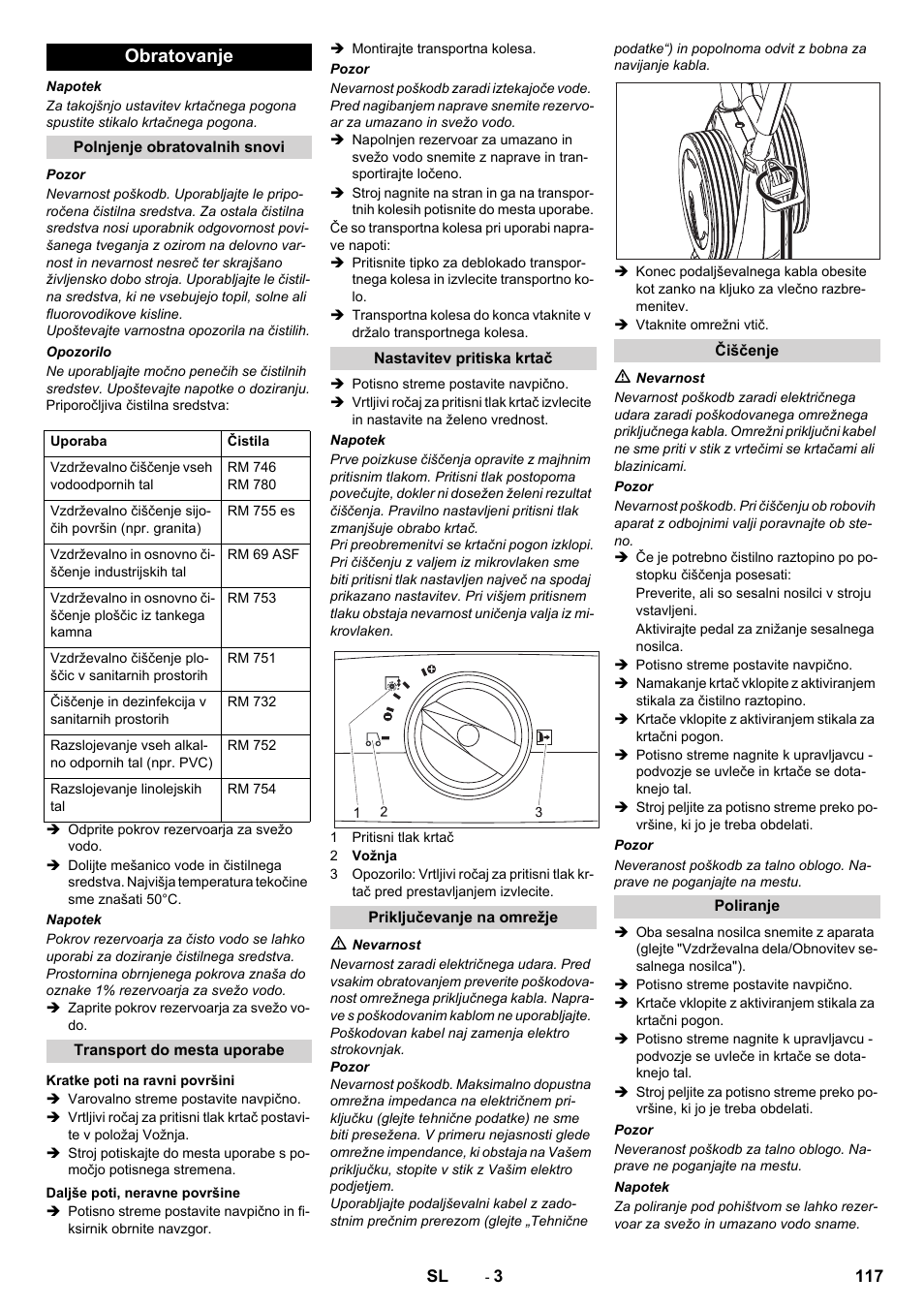 Obratovanje | Karcher BR 40-10 C Adv + MF User Manual | Page 117 / 196