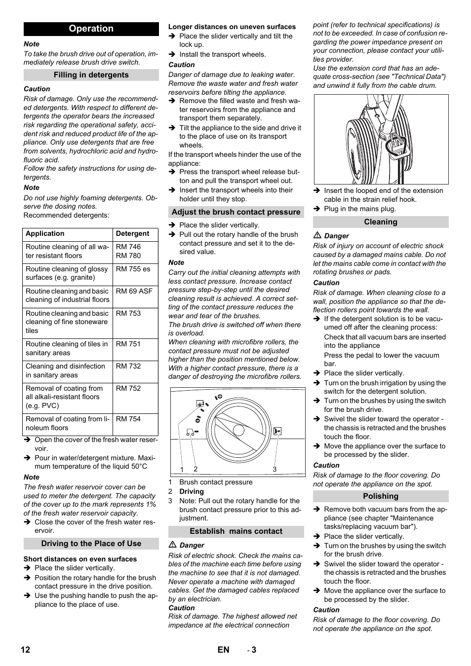 Operation | Karcher BR 40-10 C Adv + MF User Manual | Page 12 / 196