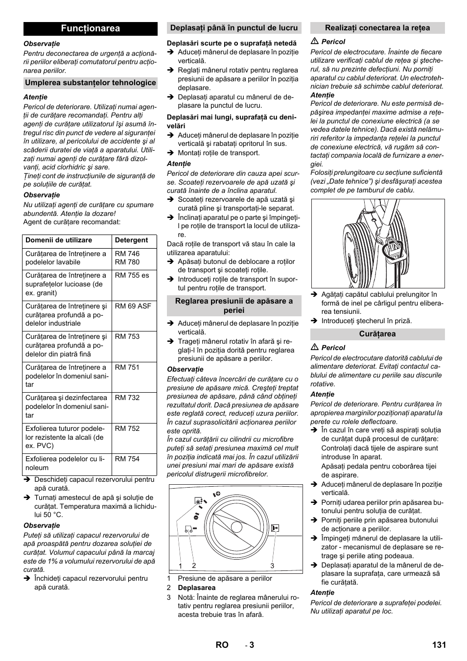Funcţionarea | Karcher BR 40-10 C Adv + MF User Manual | Page 131 / 196
